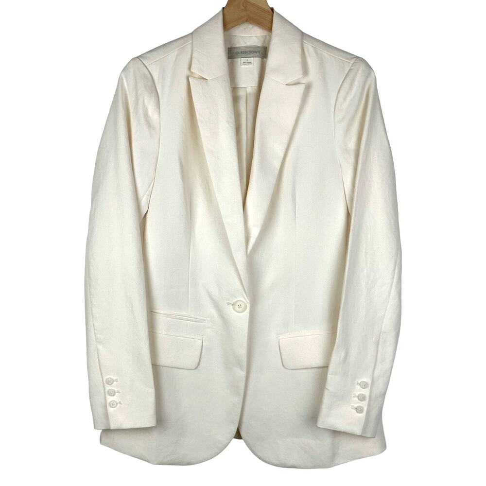 Outerknown Devin Single Button Blazer Ivory Salt … - image 1